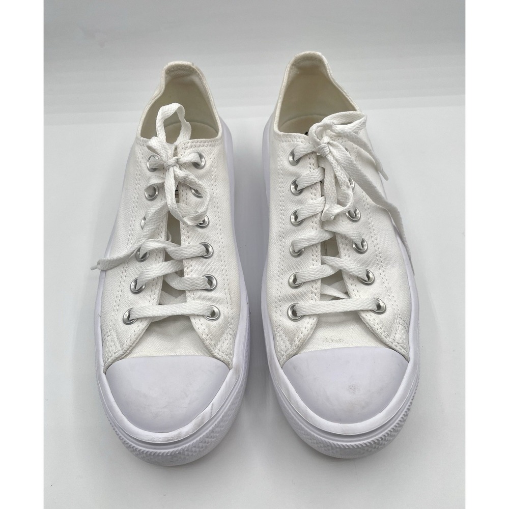 CONVERSE Chuck Taylor All Star Move Canvas Platform Women 10 White 570257C EUC - Picture 4 of 8